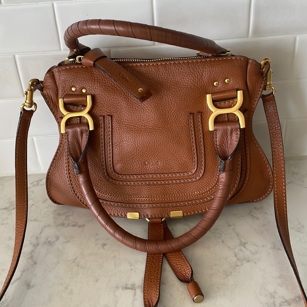Authentic Chloe small Marcie double handle satchel /crossbody bag.